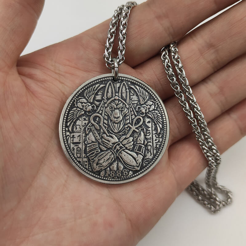 Egyptian God Of Death Anubis Hobo Nickel Pendant | Gthic.com