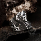 Engine Wrench Stainless Steel Skull Ring