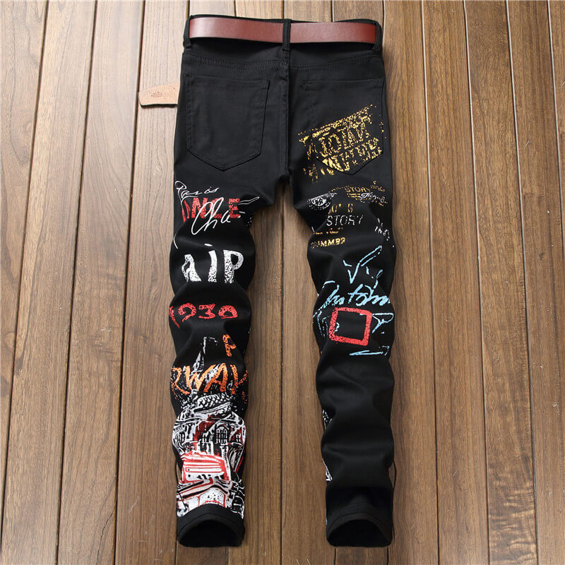 English Graffiti Print Cotton Pants | Gthic.com