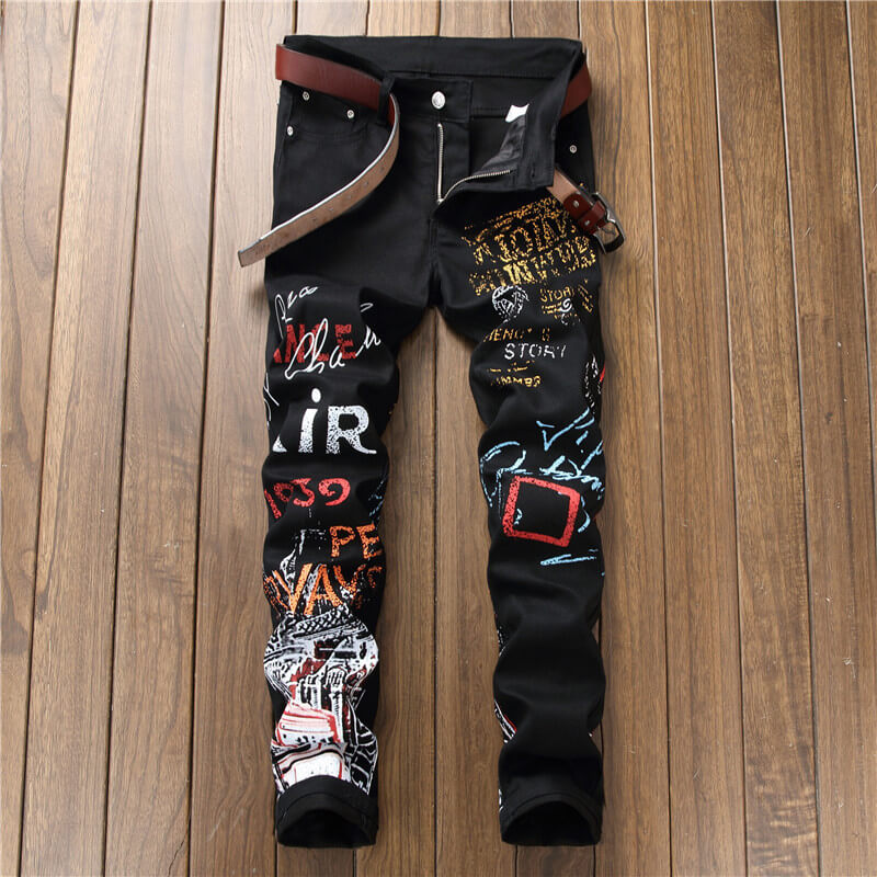 English Graffiti Print Cotton Pants | Gthic.com