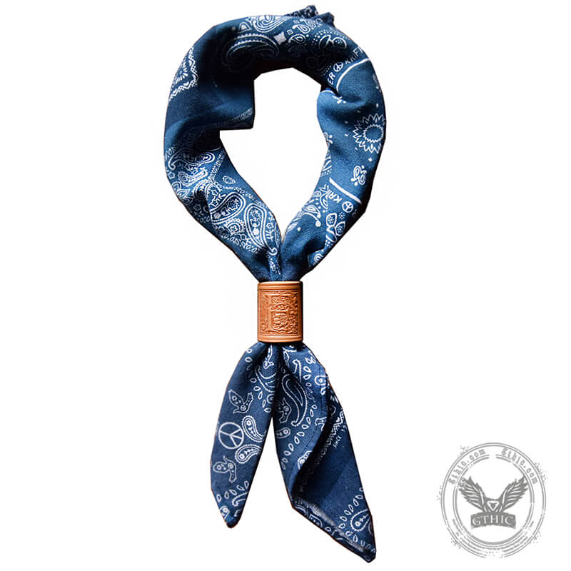 English Letter Leather Scarf Ring