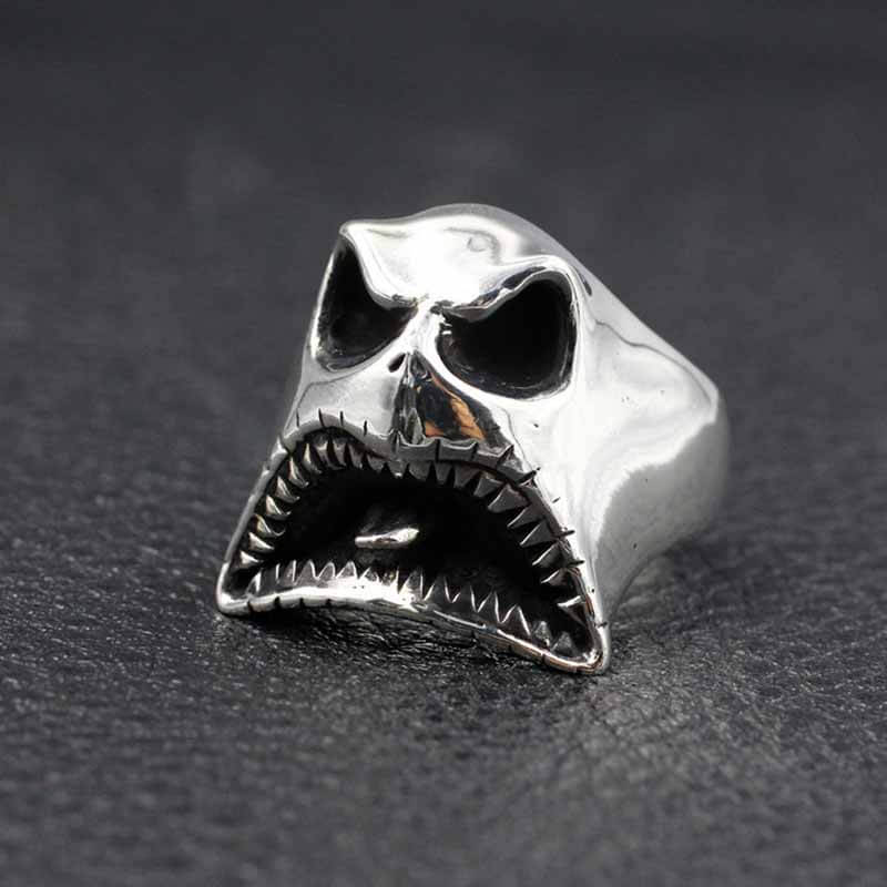 Evil Ghost Sterling Silver Halloween Ring | Gthic.com