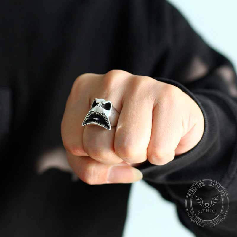 Evil Ghost Sterling Silver Halloween Ring