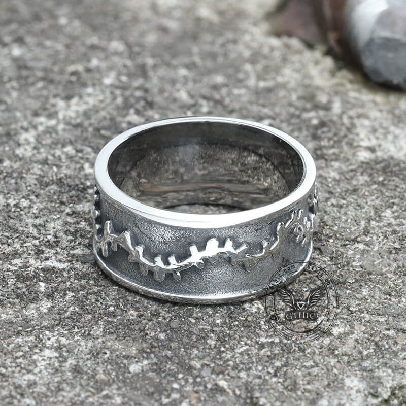 Eye And Rose Stainless Steel Goth Ring | Gthic.com