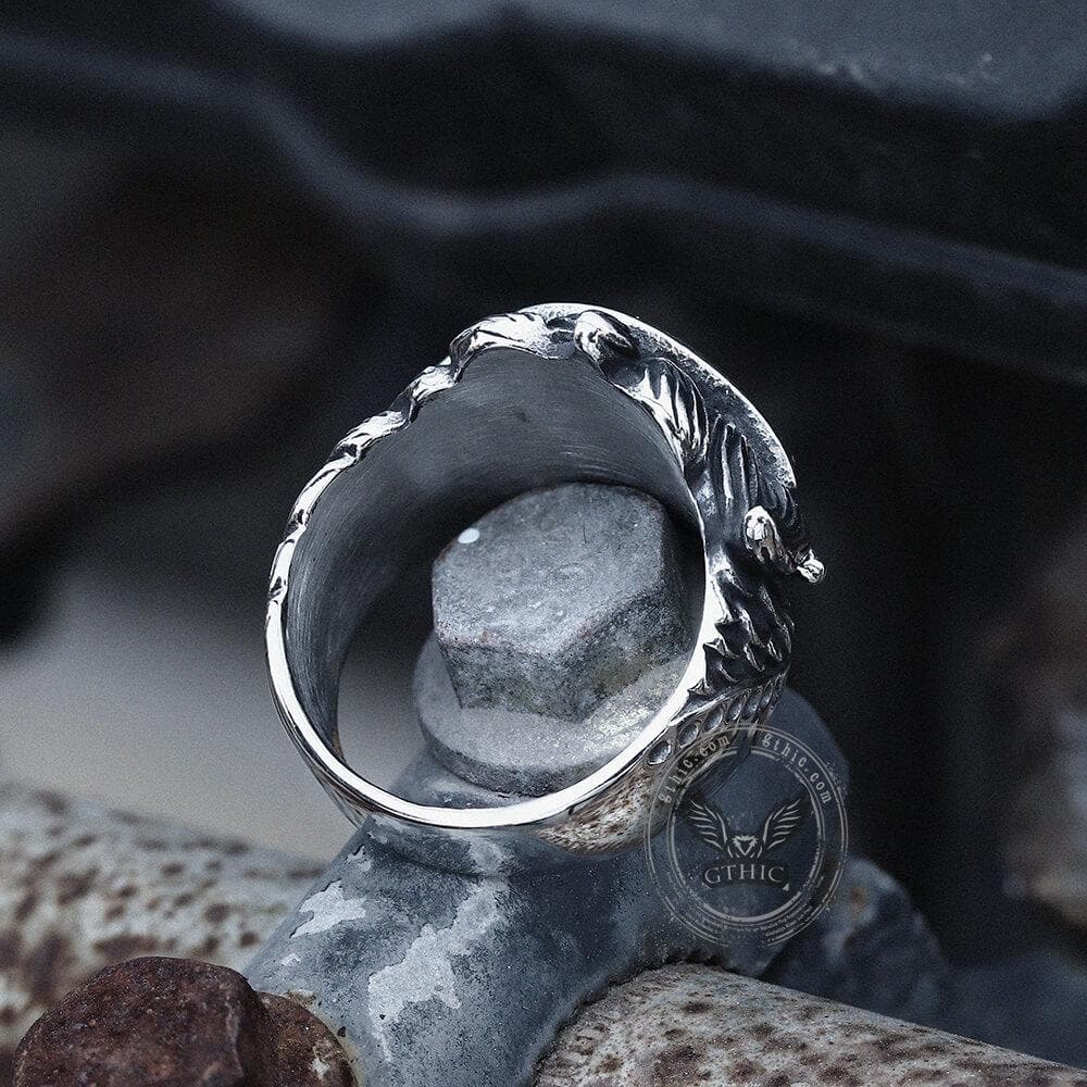 Eye Feather Stainless Steel Ring