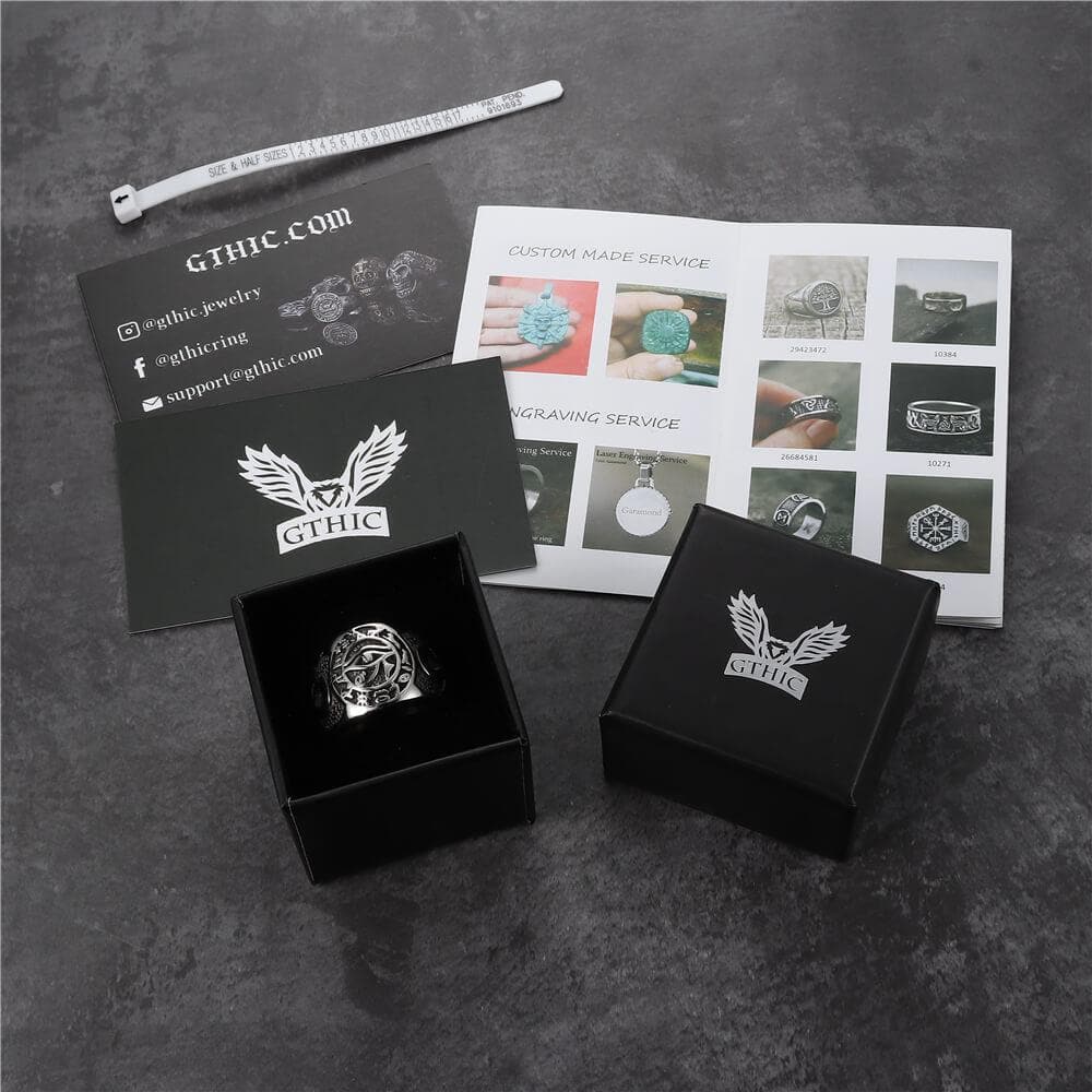 Eye of Ra Ankh Cross Stainless Steel Egypt Ring