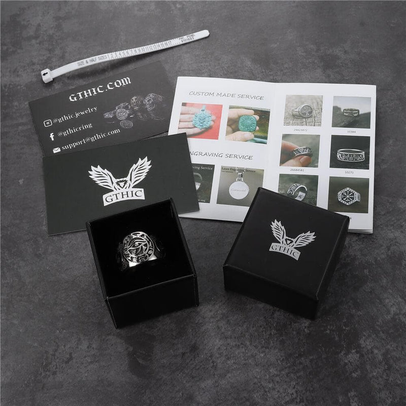 Eye of Ra Ankh Cross Stainless Steel Egypt Ring