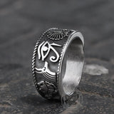 Eye of Ra Stainless Steel Signet Ring 03 | Gthic.com