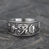 Eye of Ra Stainless Steel Signet Ring 01 | Gthic.com