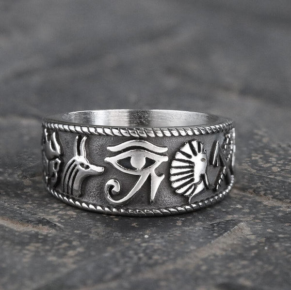 Eye of Ra Stainless Steel Signet Ring 01 | Gthic.com