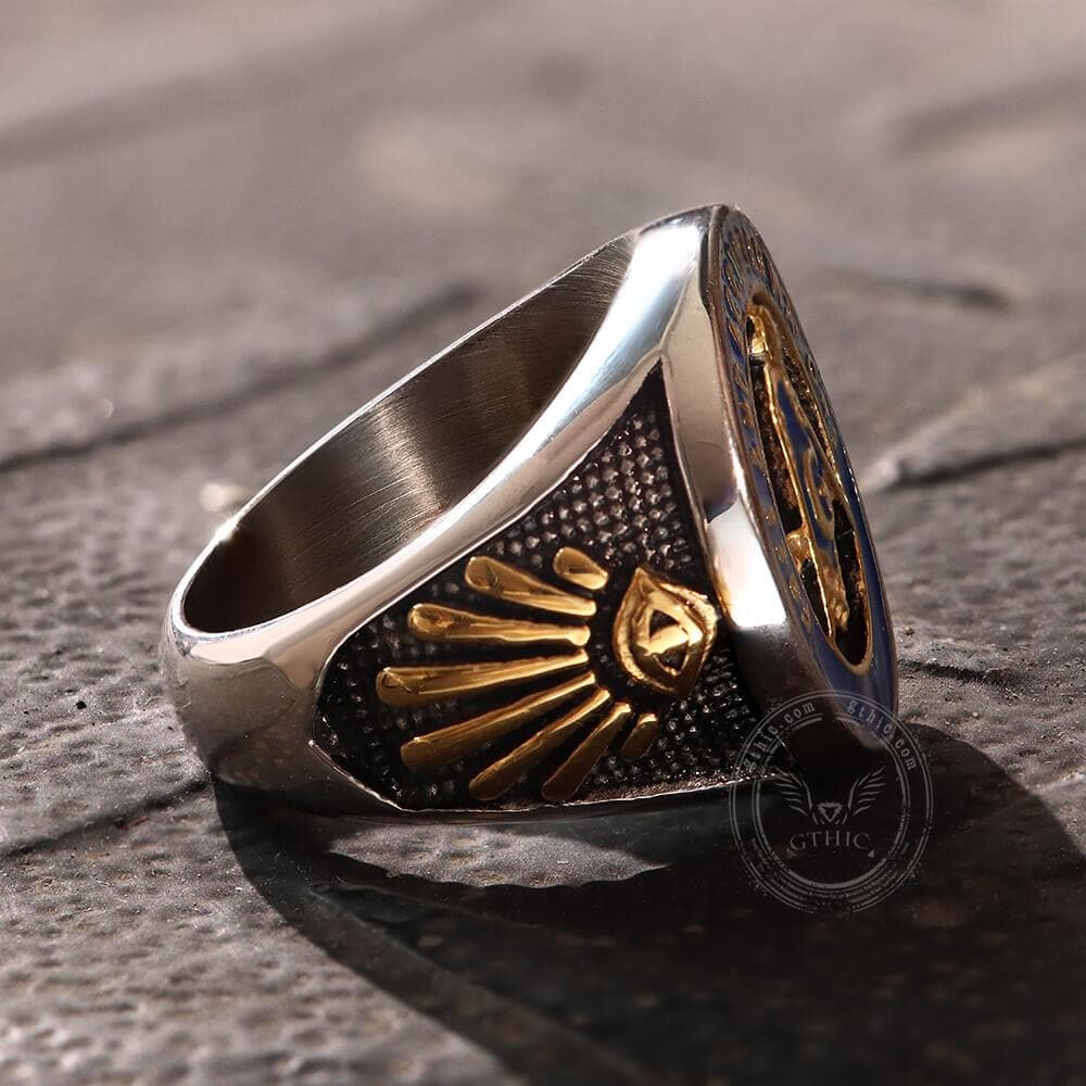 Eye Of Providence 316L Stainless Steel Masonic Ring