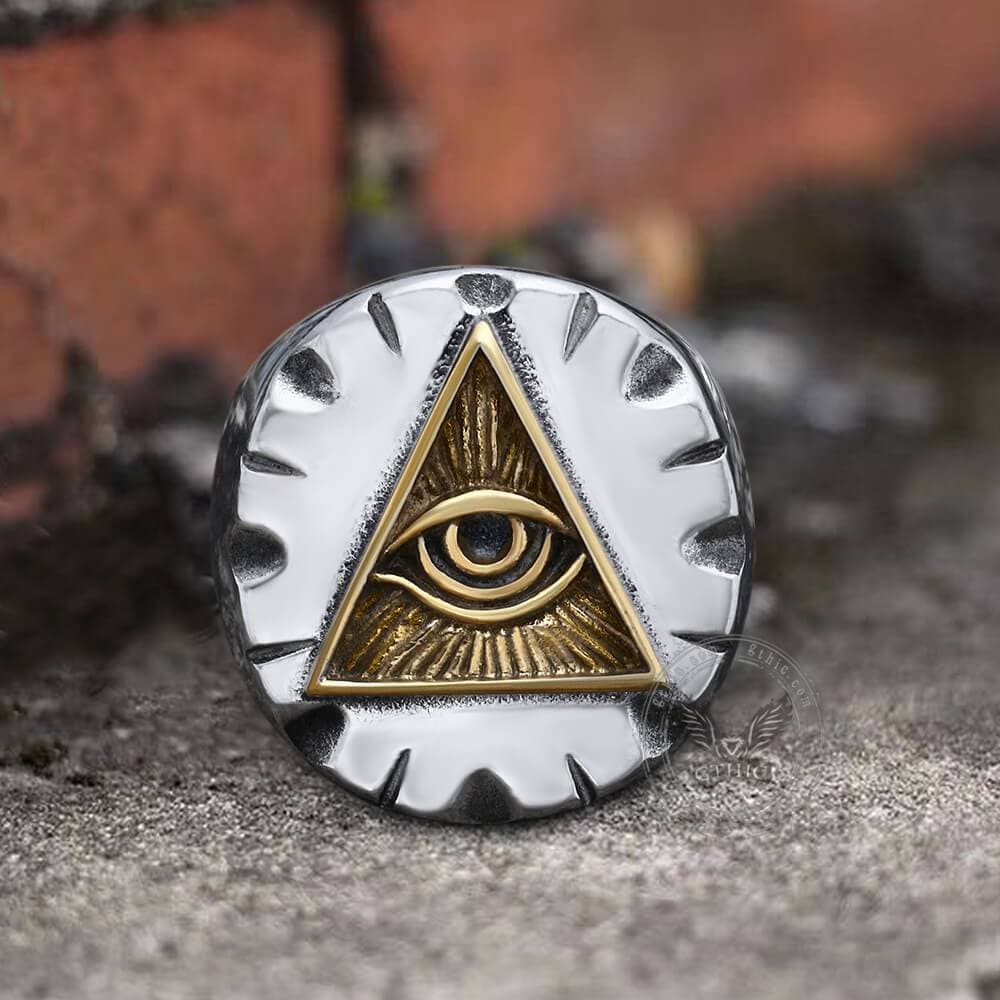 Eye Of Providence Stainless Steel Masonic Ring | Gthic.com