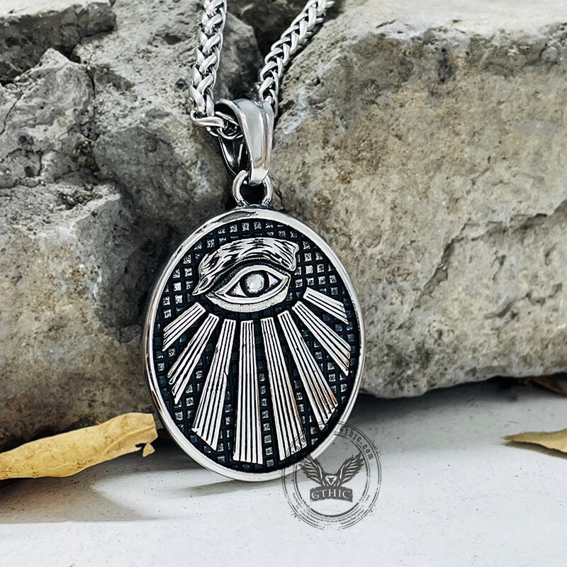 AG Eye Of Providence Stainless Steel Masonic Pendant | Gthic.com