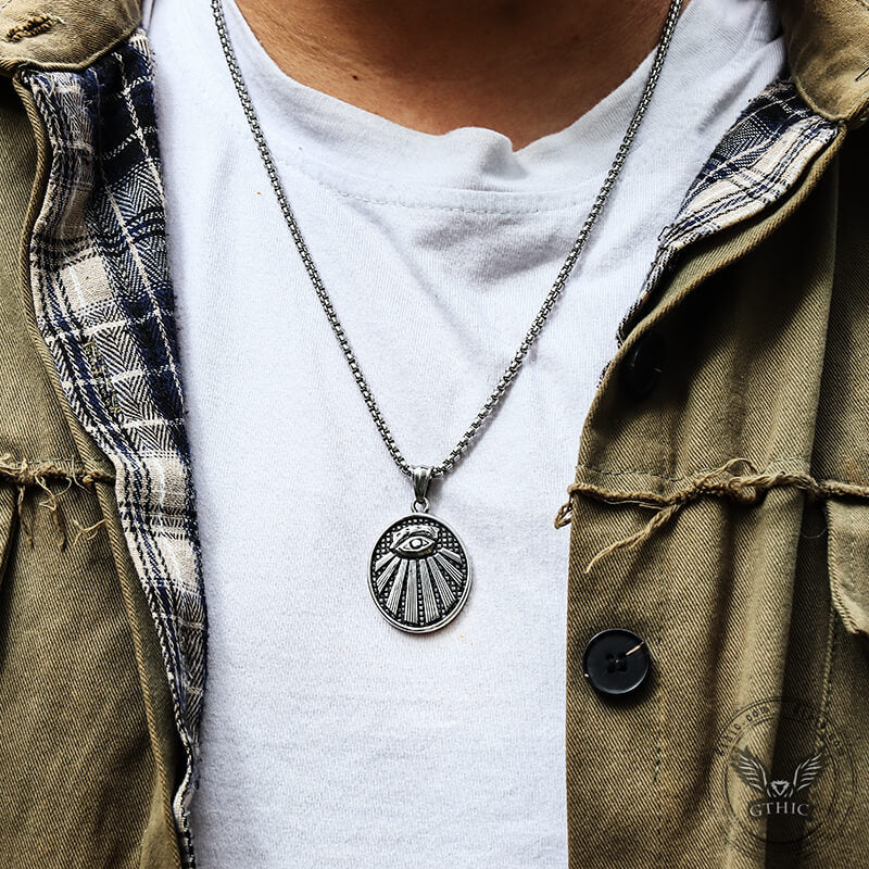 AG Eye Of Providence Stainless Steel Masonic Pendant | Gthic.com
