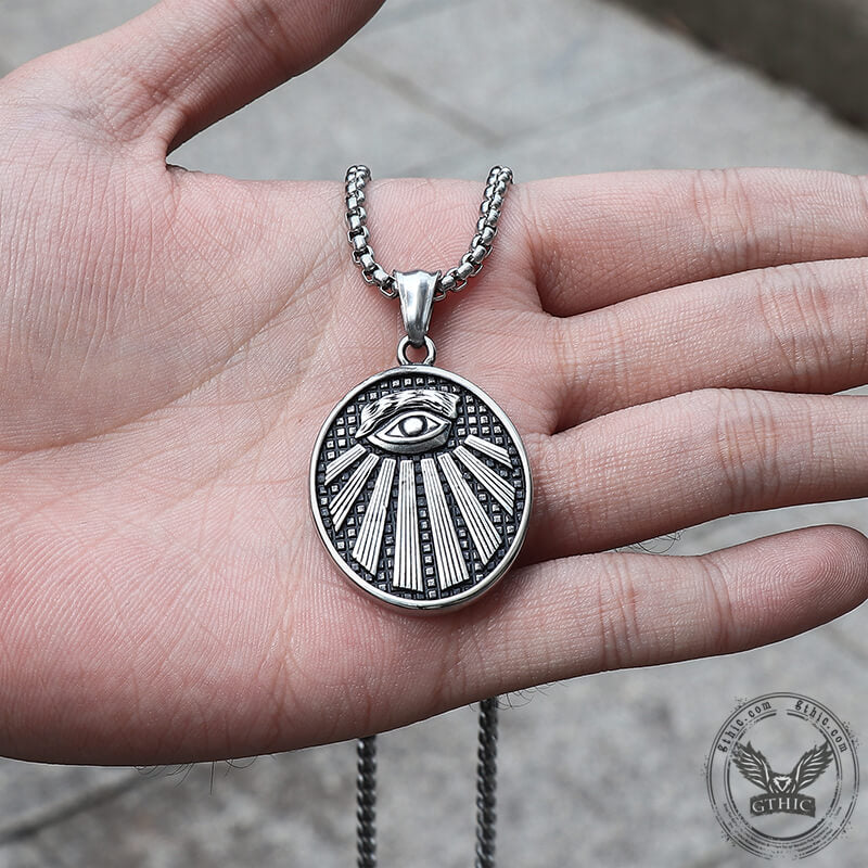 AG Eye Of Providence Stainless Steel Masonic Pendant | Gthic.com