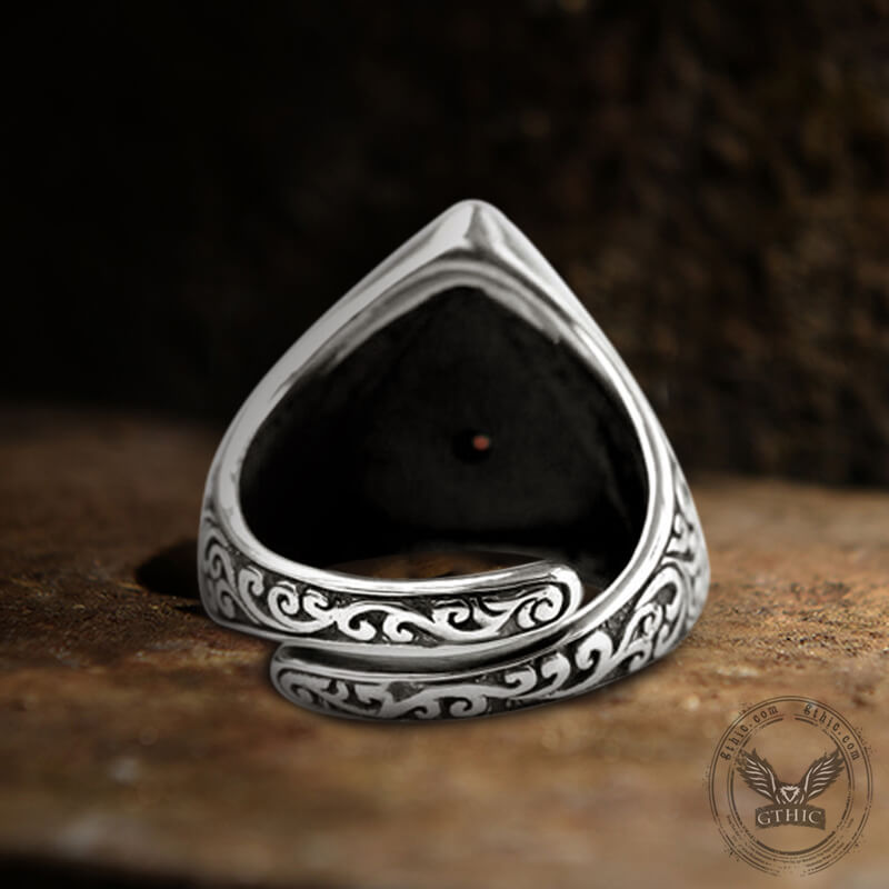 Eye of Providence Sterling Silver Masonic Adjustable Ring 01 | Gthic.com
