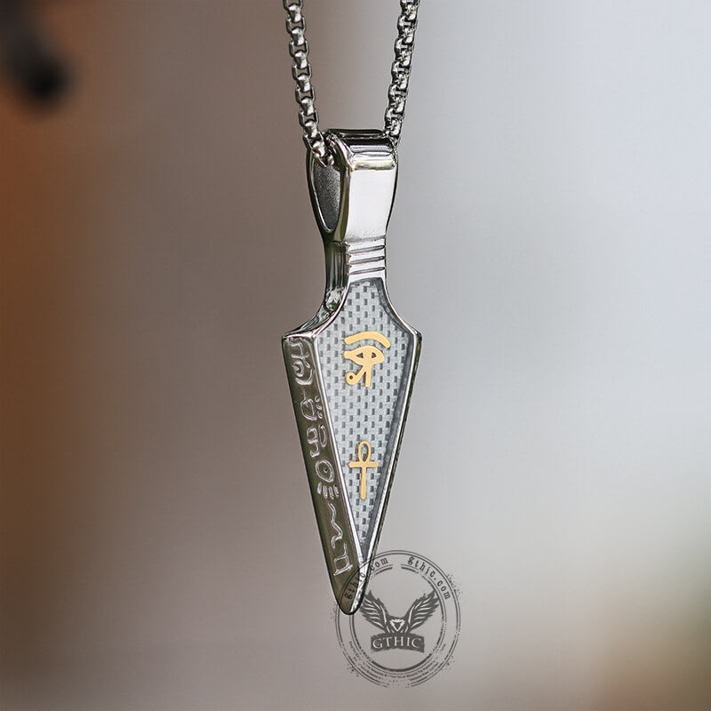 Eye of Ra Ankh Spearhead Stainless Steel Pendant | Gthic.com