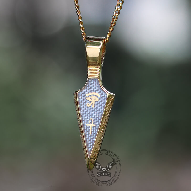 Eye of Ra Ankh Spearhead Stainless Steel Pendant