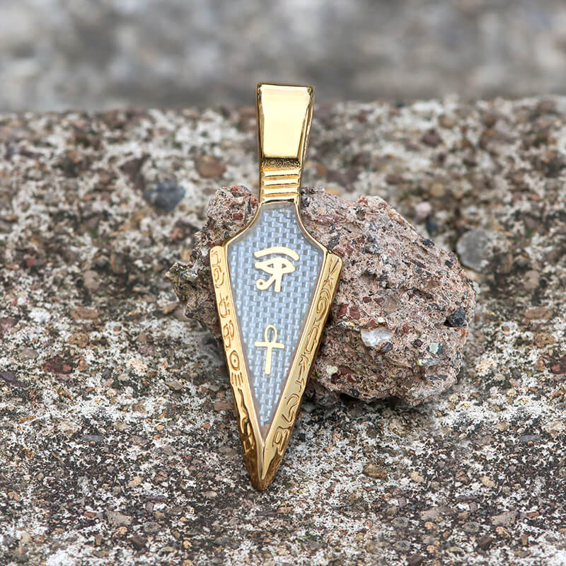 Eye of Ra Ankh Spearhead Stainless Steel Pendant | Gthic.com