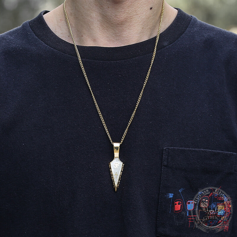 Eye of Ra Ankh Spearhead Stainless Steel Pendant