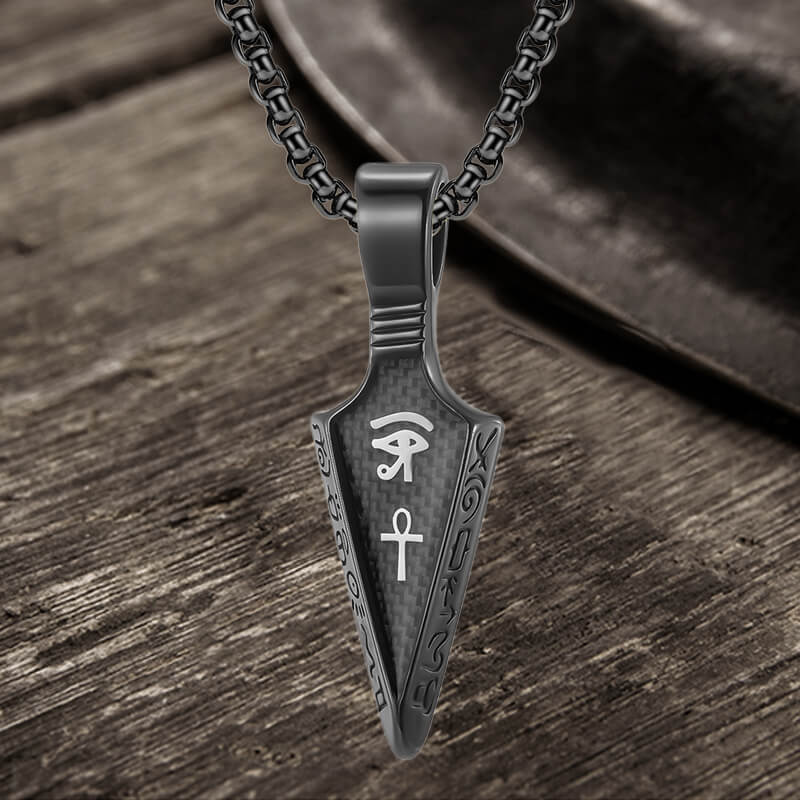 Eye of Ra Ankh Spearhead Stainless Steel Pendant | Gthic.com