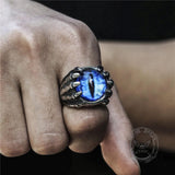 Dragon Eye Stainless Steel Skull Claw Ring