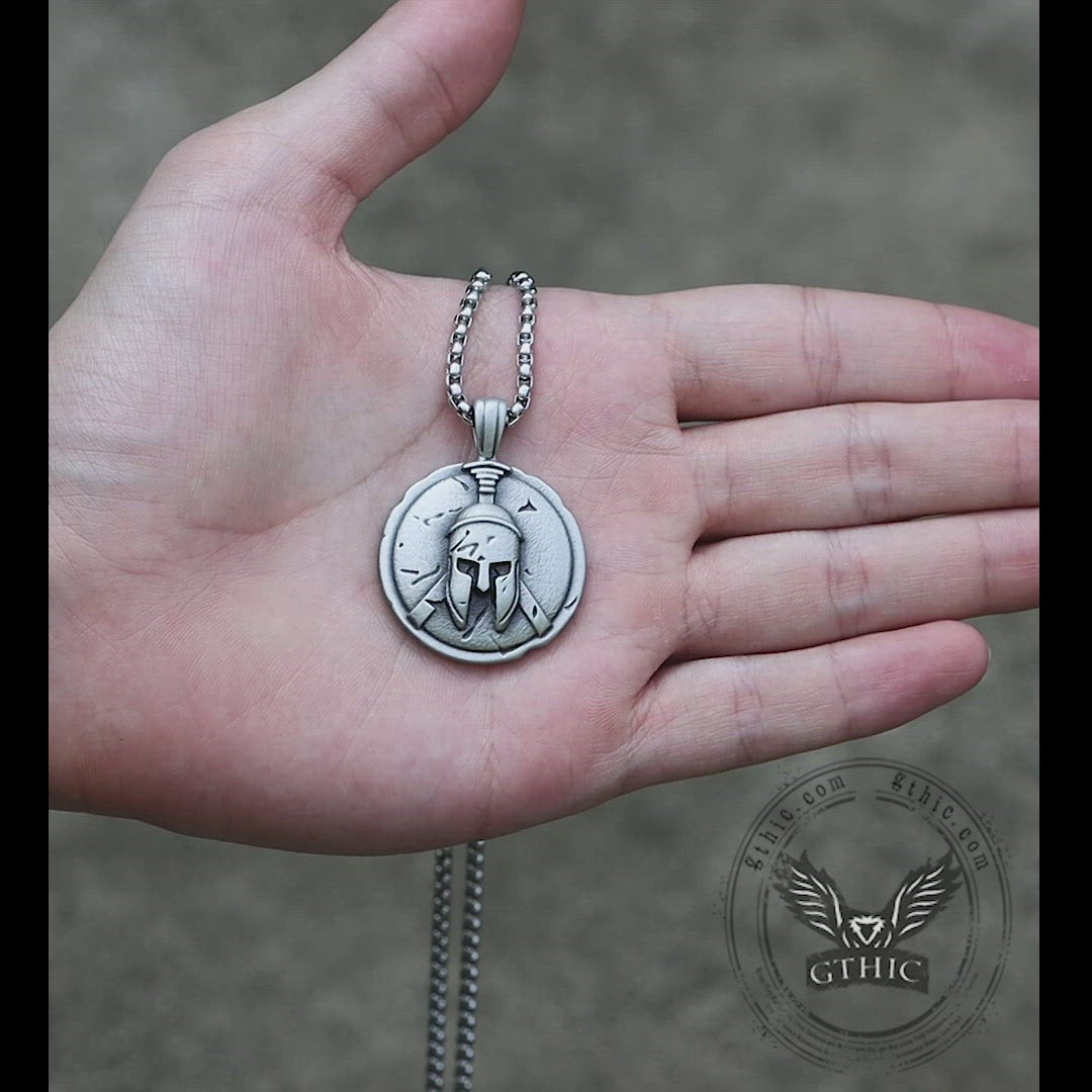 Spartan Warrior Helmet Pure Tin Necklace