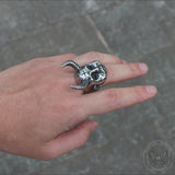 Gothic Horned Devil Baby Stainless Steel Ring