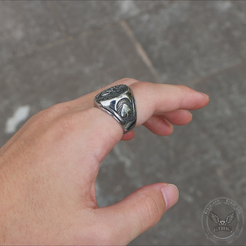 Spades Skull Stainless Steel Ring