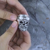 Helmet Skull Sterling Silver Ring