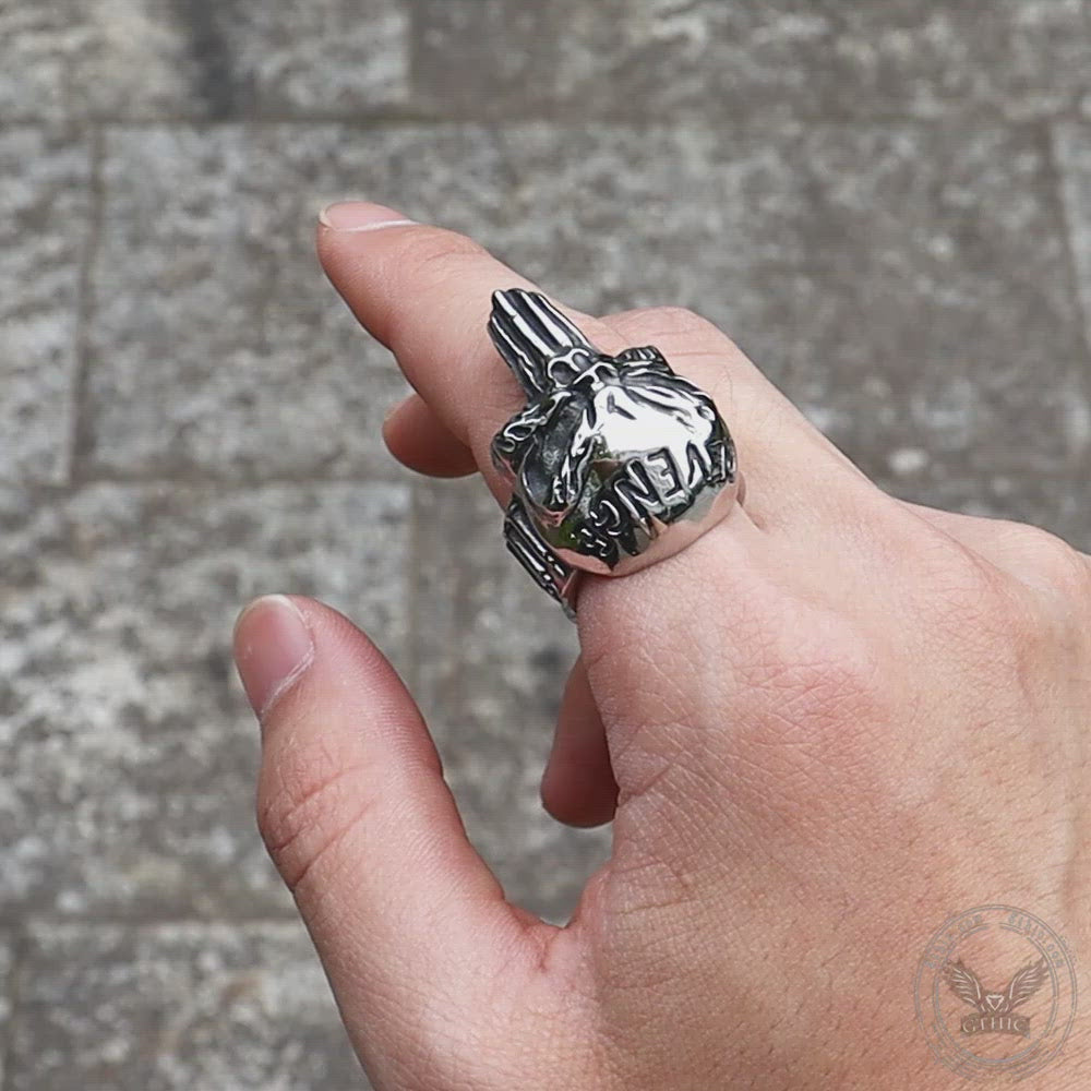 Bague en acier inoxydable Revenge Skull Death