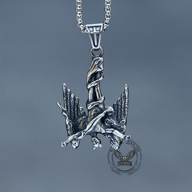 Fallen Angel Stainless Steel Pendant | Gthic.com