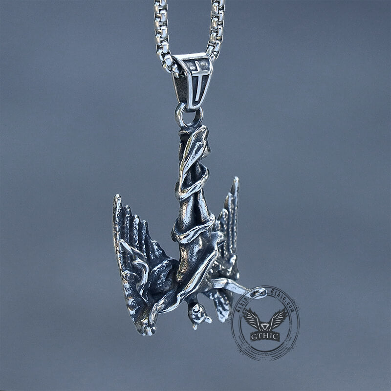 Fallen Angel Stainless Steel Pendant | Gthic.com