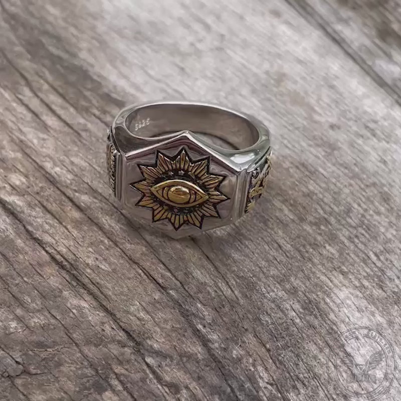 The All-seeing Eye Of God Sterling Silver Masonic Ring