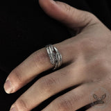 Feather Stainless Steel Ring 02 | Gthic.com