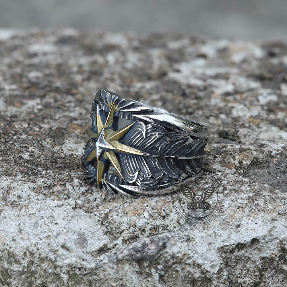 Feather Star Stainless Steel Ring