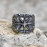 Feather Star Stainless Steel Ring 01 Silver | Gthic.com