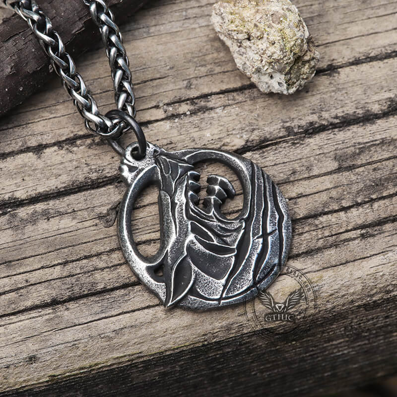 Fenrir Wolf Stainless Steel Animal Pendant