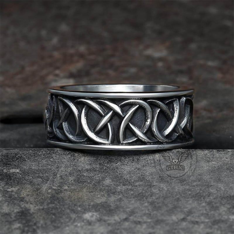 Fenris-wolf Stainless Steel Viking Ring 05 | Gthic.com