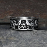 Fenris-wolf Stainless Steel Viking Ring 02 | Gthic.com