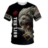 Ferocious Lion Polyester Viking T-Shirt 01 | Gthic.com