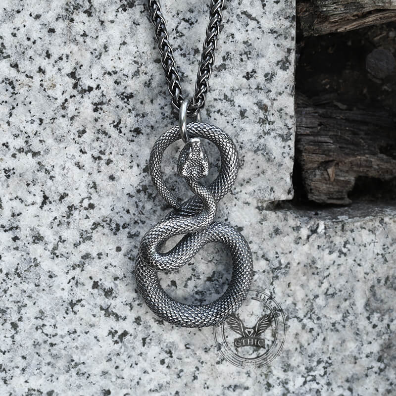 Ferocious Snake Stainless Steel Animal Pendant