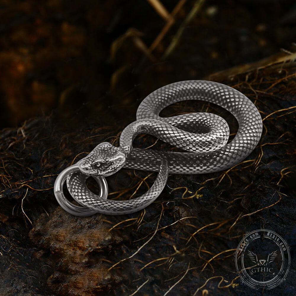 Ferocious Snake Stainless Steel Animal Pendant