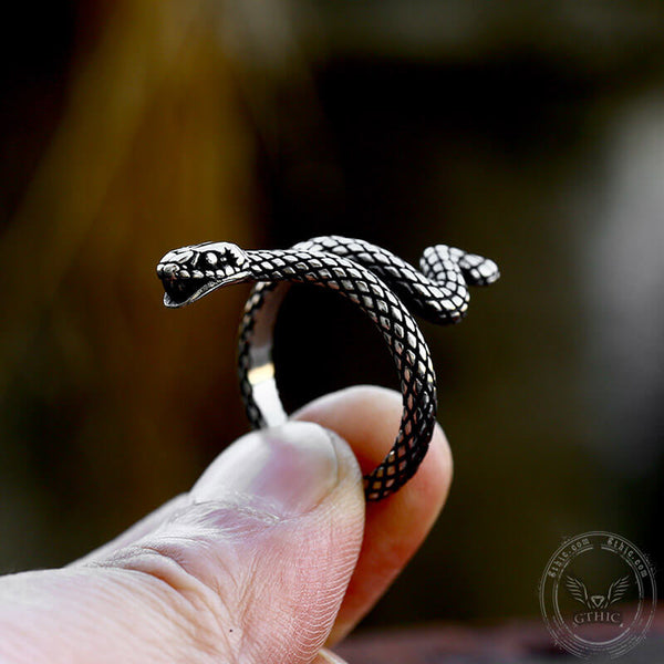 Ferocious Snake Stainless Steel Animal Ring | Gthic.com