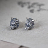 Ferocious Tiger Sterling Silver Earring | Gthic.com