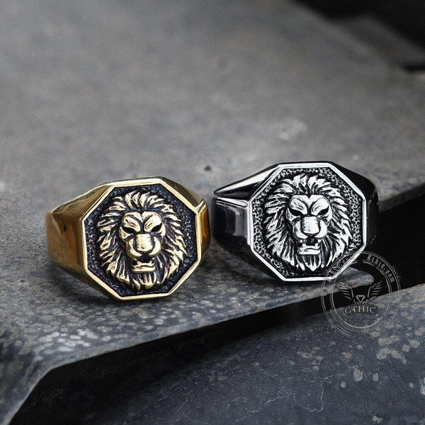 Fierce Lion Stainless Steel Ring 01 | Gthic.com