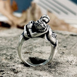 Fiery Love Kiss Sterling Silver Couple Ring