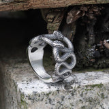 Fighting Snake Stainless Steel Ring