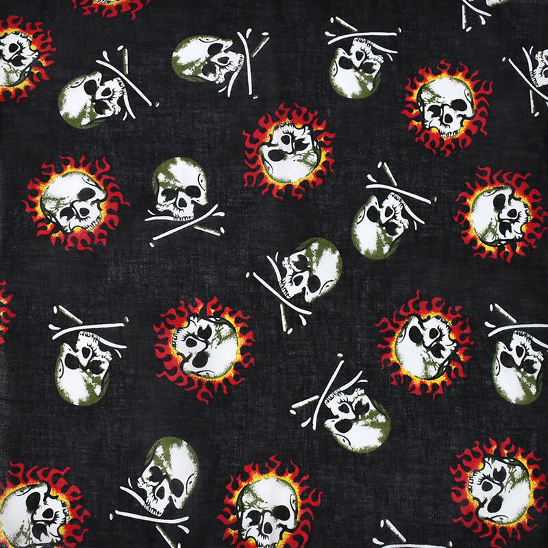 Fire Wings Print Cotton Skull Square Scarf | Gthic.com