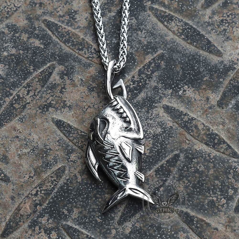 Fish Skeleton Stainless Steel Pendant | Gthic.com